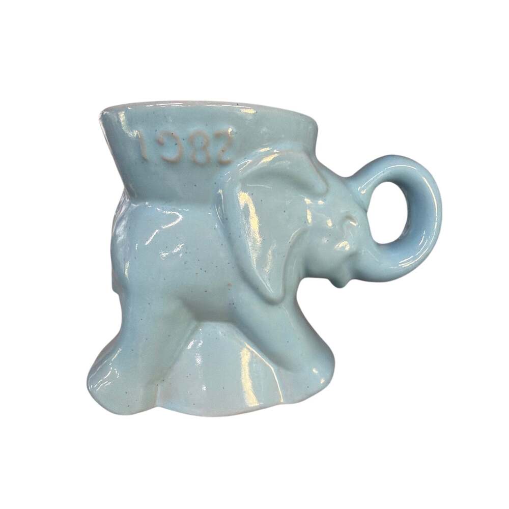 1982 Frankoma Blue Elephant Mug GOP National Republican Women's Club